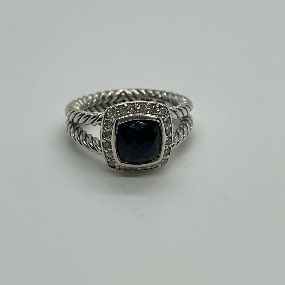 David Yurman Black Onyx Petite Albion Ring - Picture 3 of 7